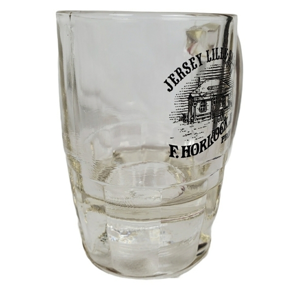 Vtg Jersey Lilly Saloon thick glass beer bar mug F Horlock Jr - Picture 6 of 8